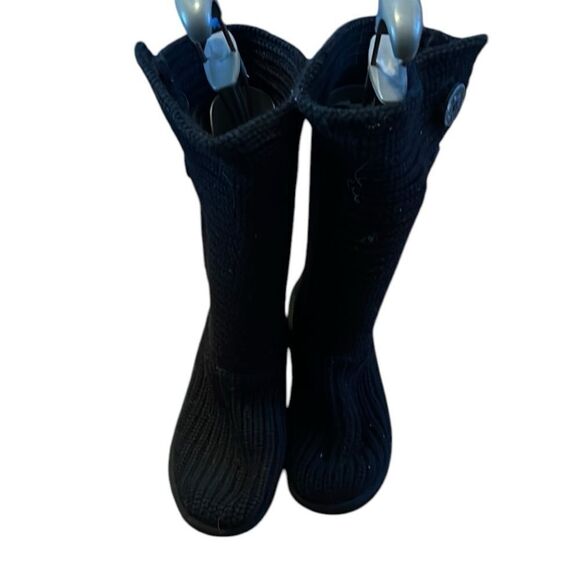 Ugg Black Sweater Knit Boots Size 4 - Picture 1 of 7